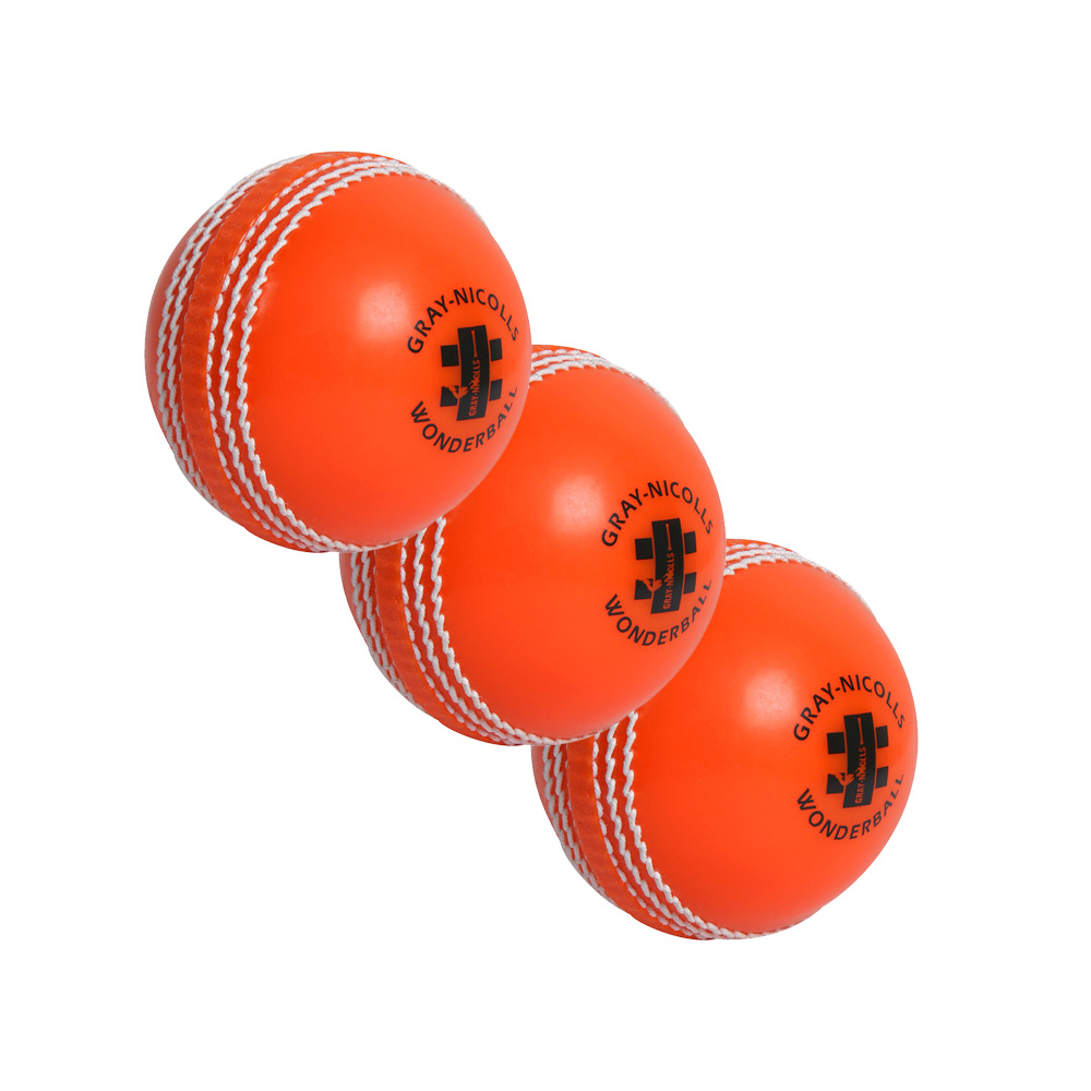 Lot de 3 balles de Cricket oranges Gray-Nicolls Wonderball