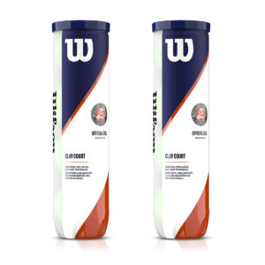 Pack de 2 tubes de 4 balles de Tennis Wilson Roland Garros / Terre battue