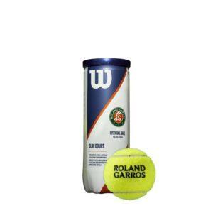 Tube de 3 balles de Tennis Wilson Roland Garros terre battue