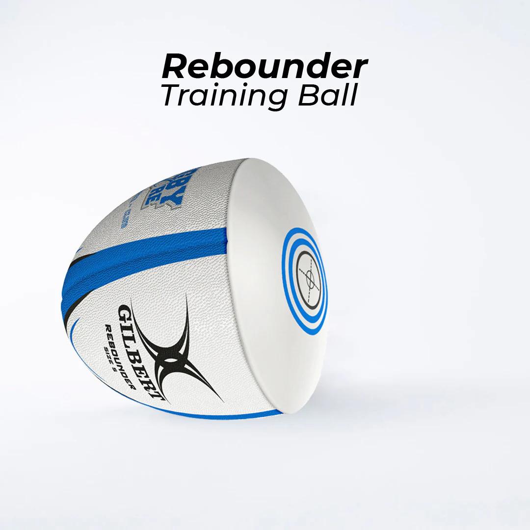 Ballon De Rugby Gilbert Rebounder Taille 5 - Pour L'Entraînement - Caoutchouc Durable - Valve Truflight