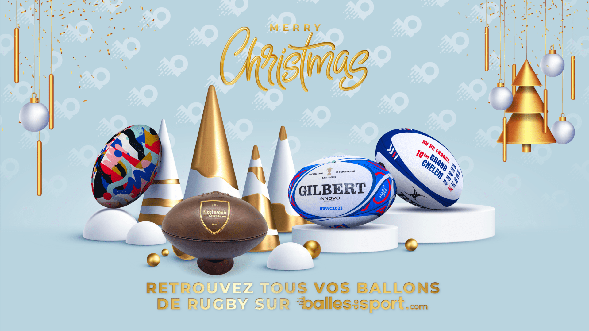 Sélection balles rugby noël