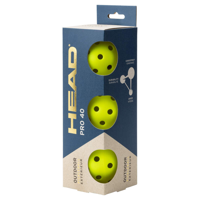 Lot de 3 Balles de Pickleball Head PRO 40