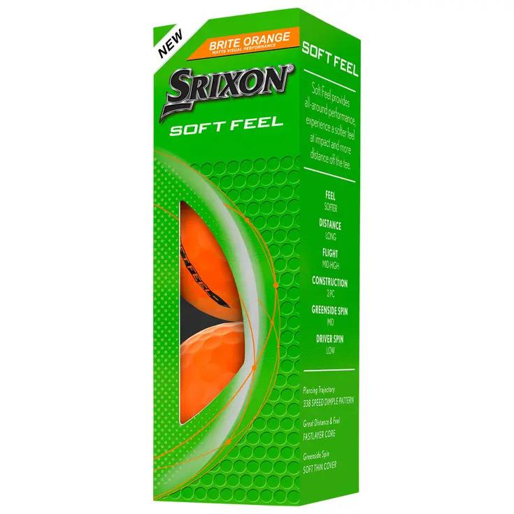 Boîte de 12 Balles de Golf Srixon Soft Feel Brite Orange New – Image 2