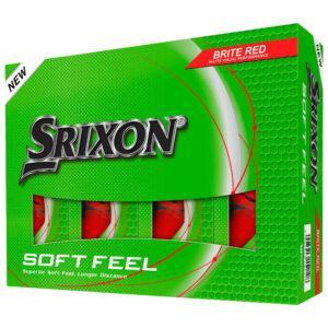 Boîte de 12 Balles de Golf Srixon Soft Feel Brite Rouge New
