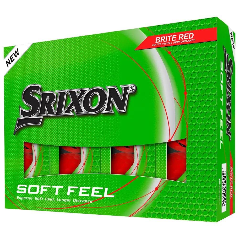 Boîte de 12 Balles de Golf Srixon Soft Feel Brite Rouge New