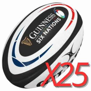 25 Ballons de Rugby Gilbert Réplica Guinness 6 Nations